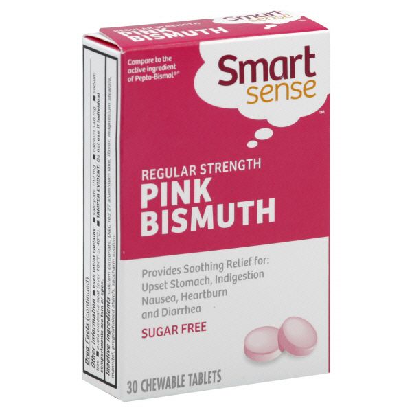 Smart Sense Pink Bismuth, Regular Strength, Chewable Tablets 30 tablets at Kmart.com