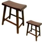 Dark Wenge Curved Stool (Set of 2 pcs.)