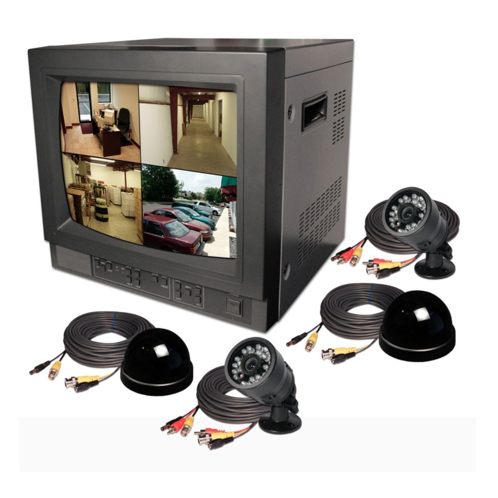 Security Labs 14" Color Quad Observation System With 4 Cameras