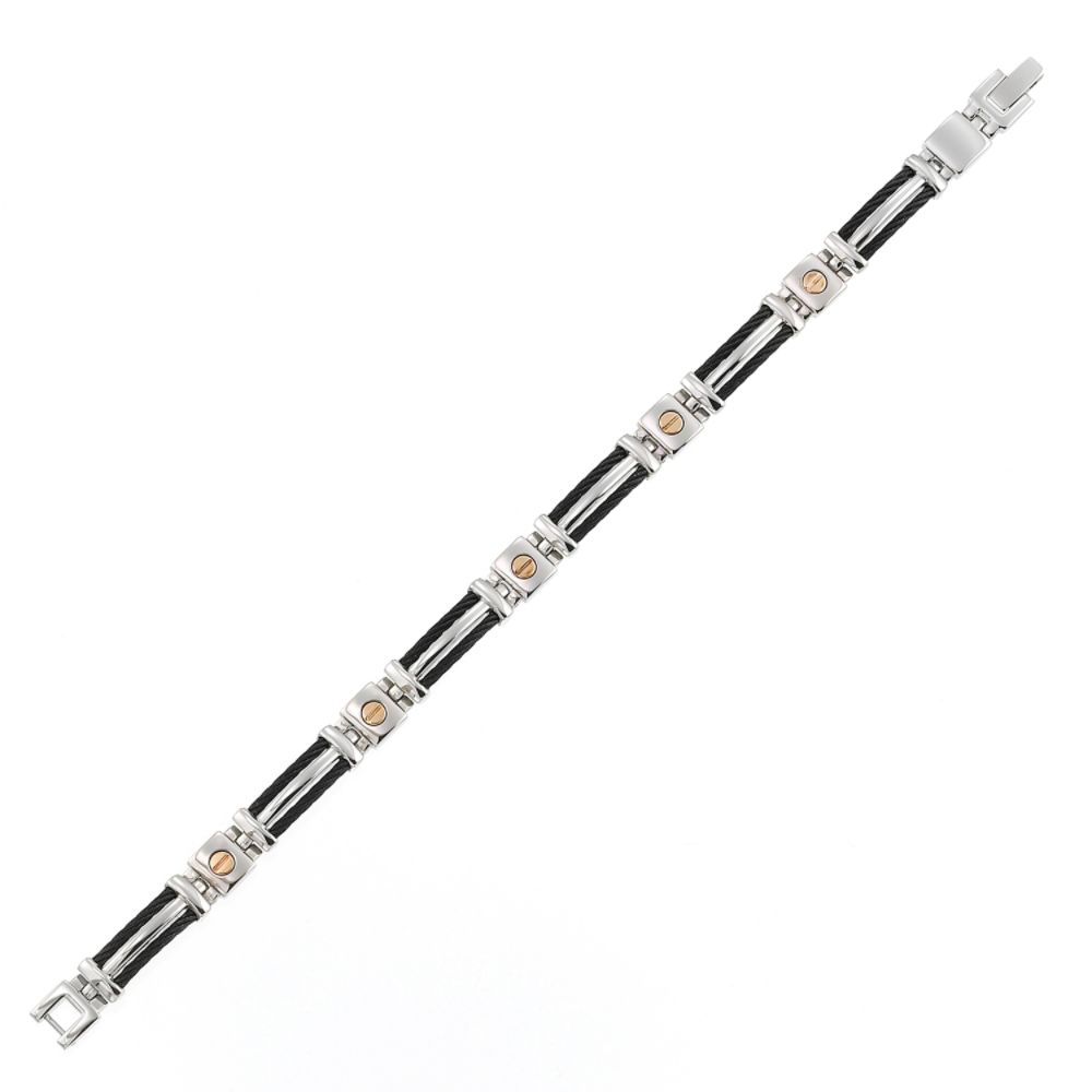 Mens Black Steel Cable Bracelet at Sears.com
