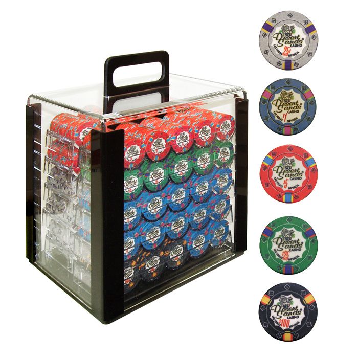 Trademark Poker 1000 10g Desert Sands Casino Poker Chips in Acrylic Carrier