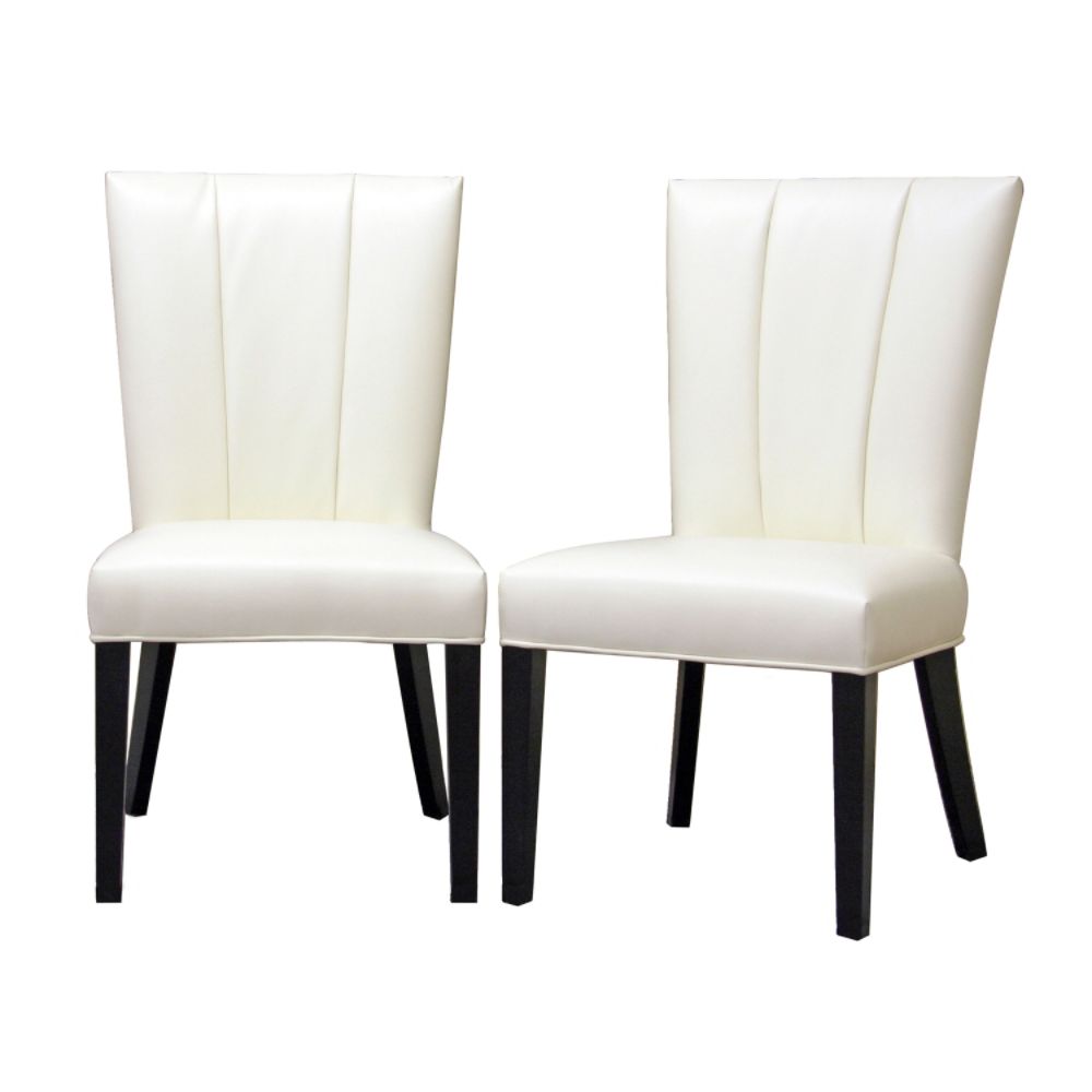 Baxton Studio Janvier Off-White Leather Modern Dining Chair (Set of 2)