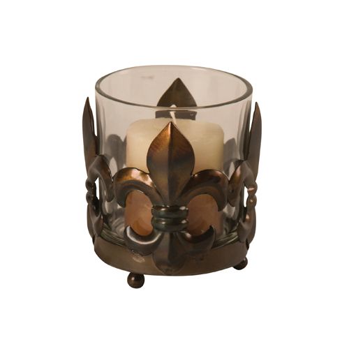 King Imports Candle Holder With Fleur De Lis