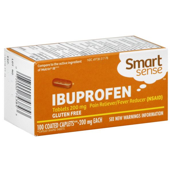 Smart Sense Ibuprofen, 200 mg, Coated Caplets 100 caplets at Kmart.com