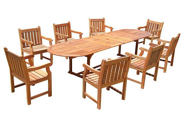 Modica 9-Piece Dining Set- Vifah-Outdoor Living-Patio Furniture-Dining Sets