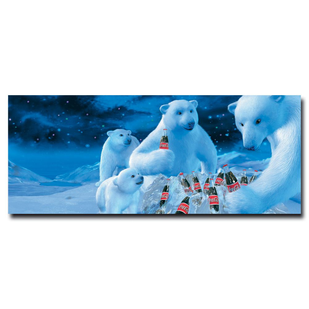 Coca-Cola 13x22 inches "Polar Bears with Nest of Coke Bottles" price decreased by 66%