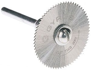 Gyros 82-11015 Saw Blade w/Mandrel Set, Fine-Teeth 1" Dia. For Dremel ...
