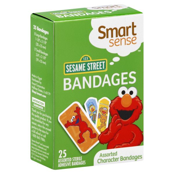 Smart Sense Bandages, Assorted Character, 123 Sesame Street 25 bandages at Kmart.com