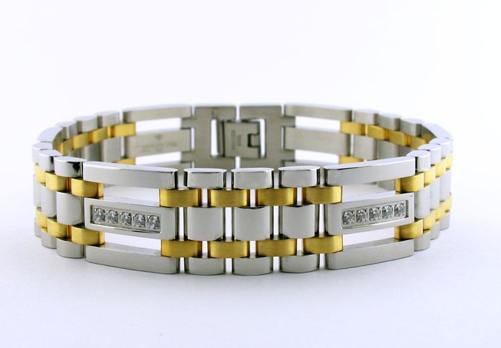 Men's Cubic Zirconia Stainless Steel Bracelet at Sears.com