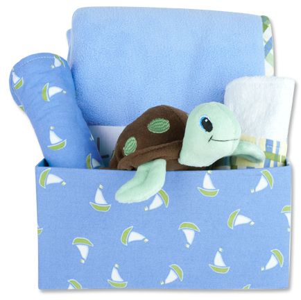 Trend-Lab 5pc Nantucket Blue Fabric Gift Box Set