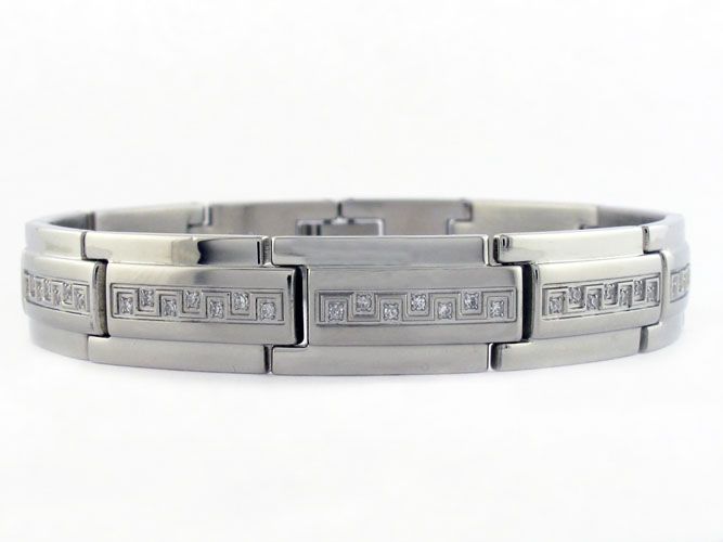 Men's Cubic Zirconia Stainless Steel Bracelet at Sears.com