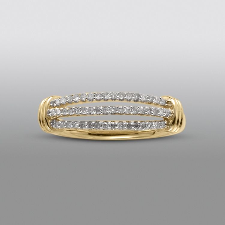Knots of Love 1 4 cttw Diamond 3 Row Band Ring 14k Gold Sterling by 