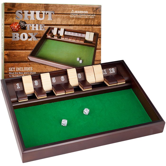 SHUT THE BOX Game - 12 Numbers - Includes