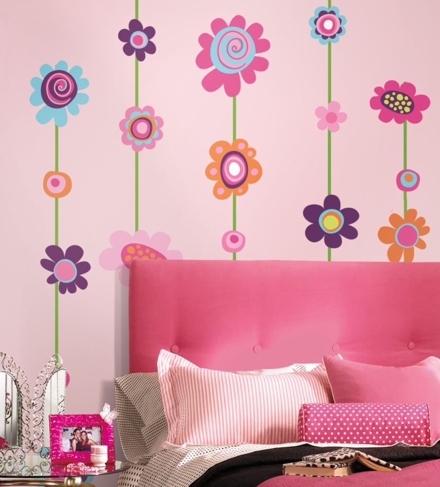 RoomMates Flower Stripe Peel & Stick Giant Wall Decal
