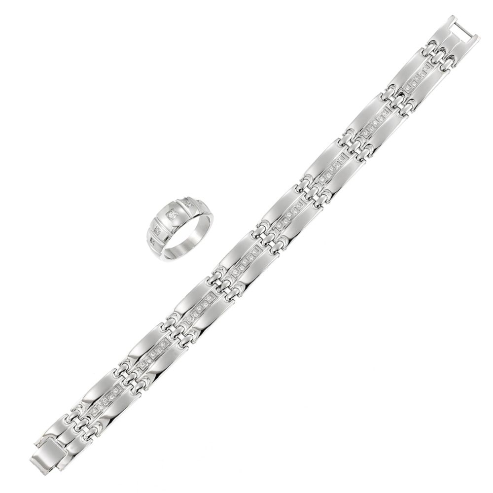 Men's Cubic Zirconia Bracelet and Ring set at Sears.com
