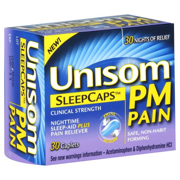 Unisom PM Pain Sleep Aid, Nighttime, Plus Pain Reliever, Sleepcaps Caplets 30 caplets at Kmart.com