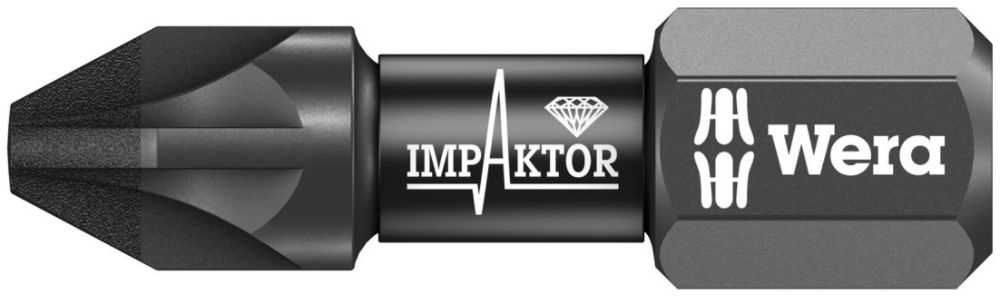 Wera Impaktor diamond coated Screwdriver Bits PZ 2 for Pozidriv Screws, 10