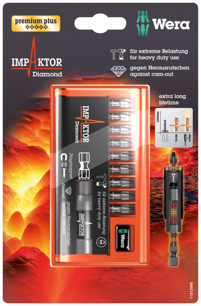 Wera Impaktor Bit-Check, Bit-Set, 25 mm Bits, 10 Pieces, Carded