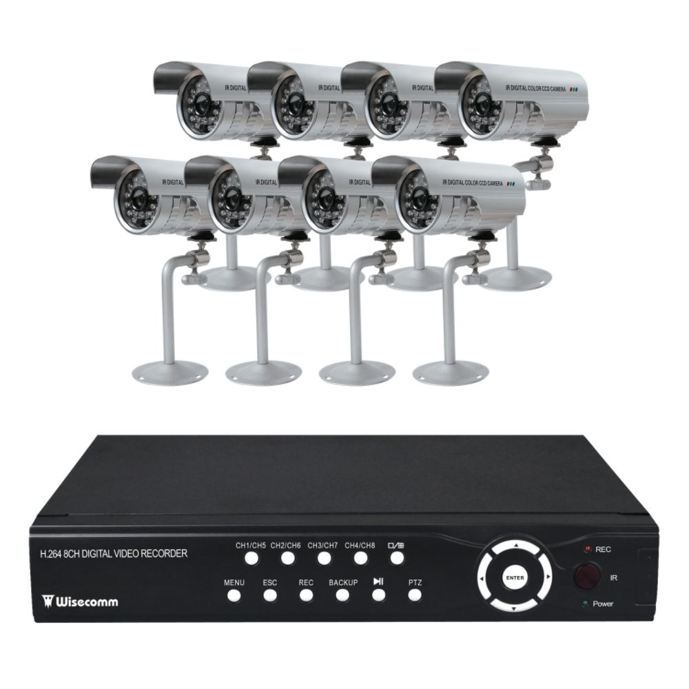 Clover H.264 DVR Bundle System - 8ch DVR with 8 Cameras