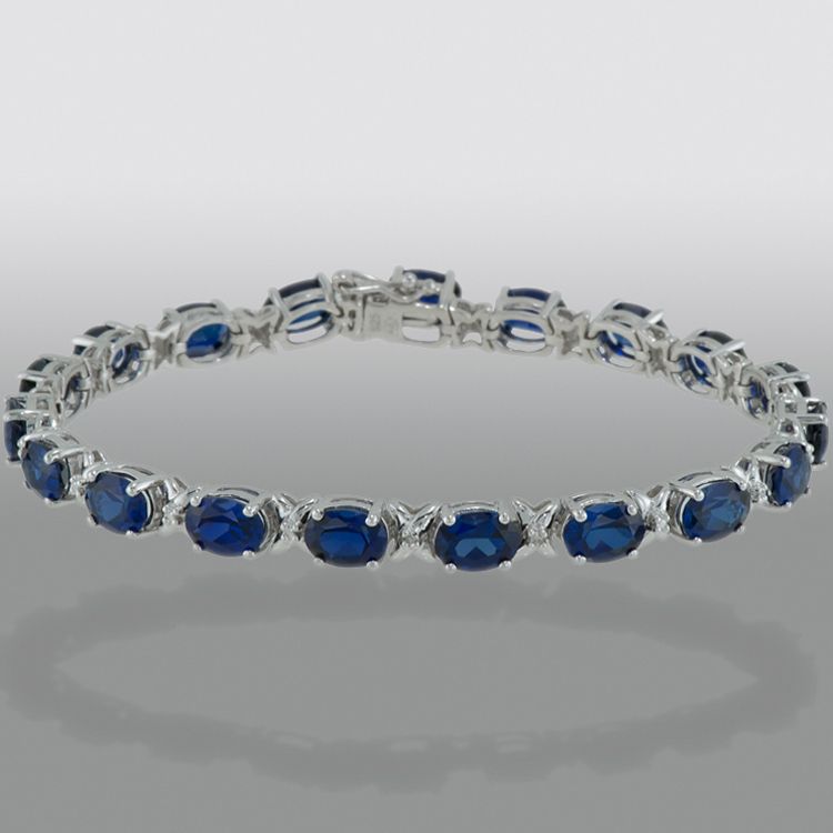   Created Sapphire and Diamond Bracelet