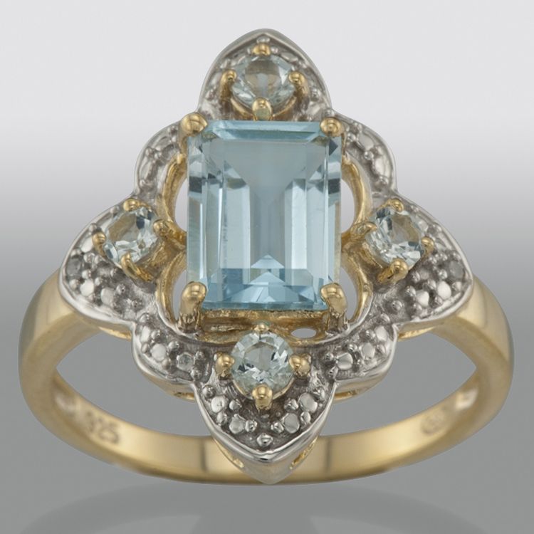 Blue Topaz and Diamond Accent Ring at Kmart.com