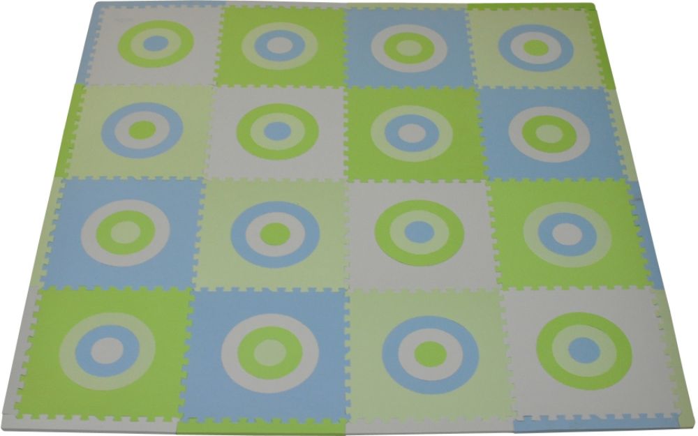 Tadpoles 16pc Playmat Set, Circles Squared - Blue/Green Children's Toys