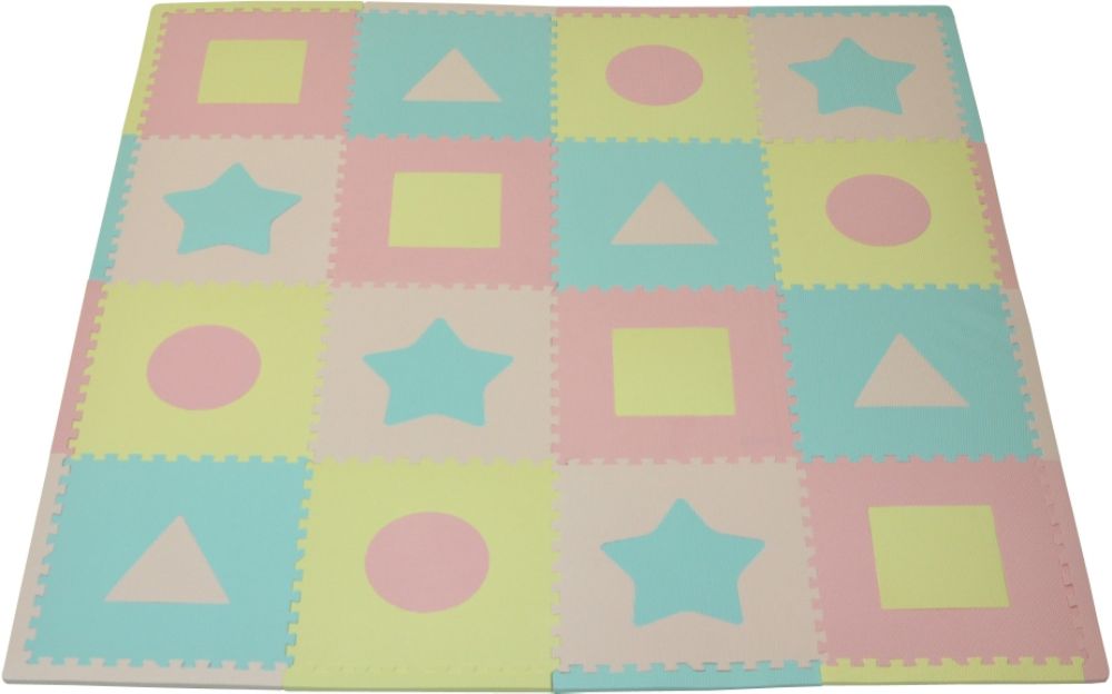 Tadpoles 16pc Playmat Set, First Shapes - Multi/Pastel Children's Toys