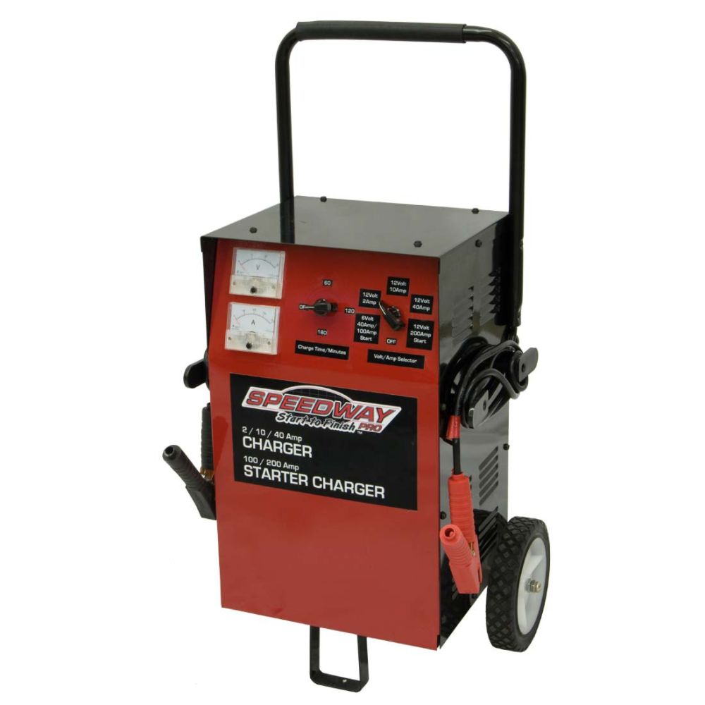 SPEEDWAY Start to Finish Rolling Battery Charger/Starter - 200-100-40-20-2 Amp - 7216 at Kmart.com