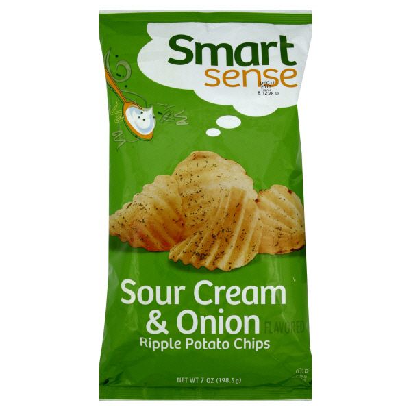 Smart Sense Potato Chips, Ripple, Sour Cream & Onion 7 oz (198.5 g)