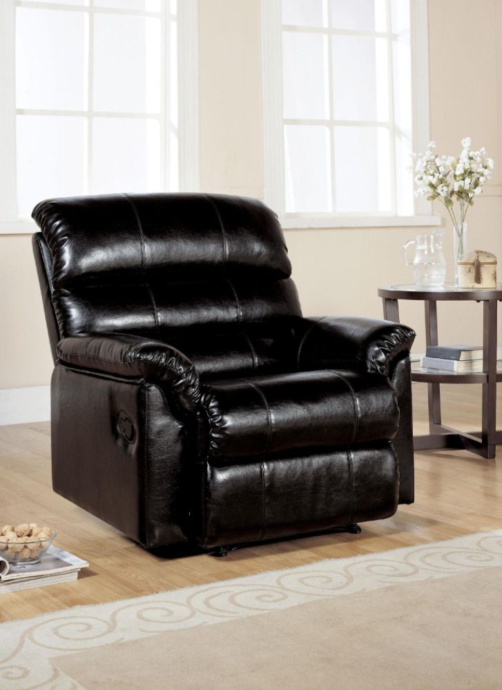 Acme Black Bonded Leather Recliner