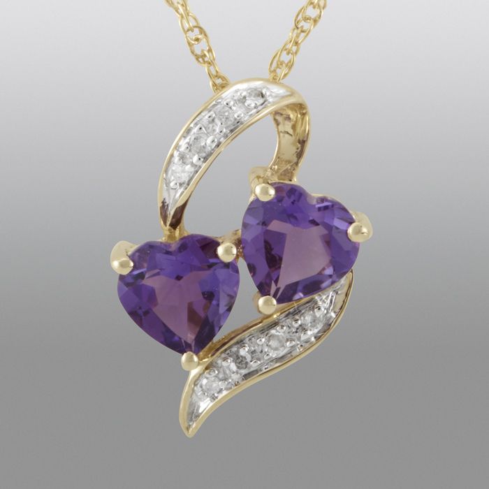Amethyst Heart Pendant with Diamond Accents at Sears.com