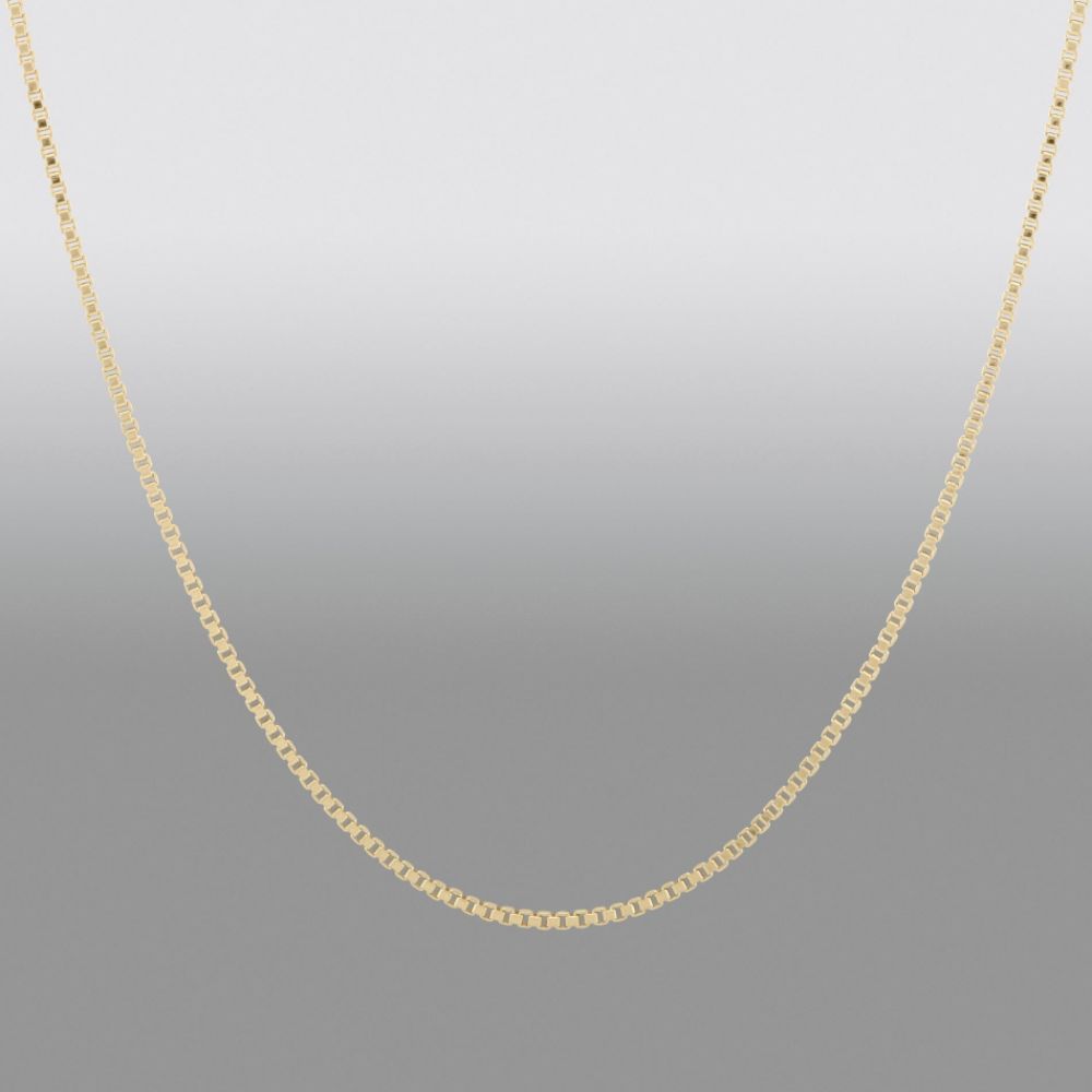 10K Yellow Gold and Sterling Silver Box Chain Necklace 18" at Sears.com