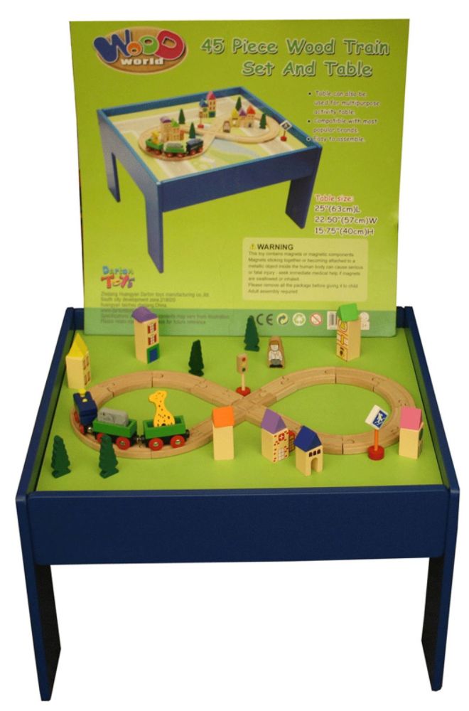 NA Wood 45Pc. Train Table Children's Toys