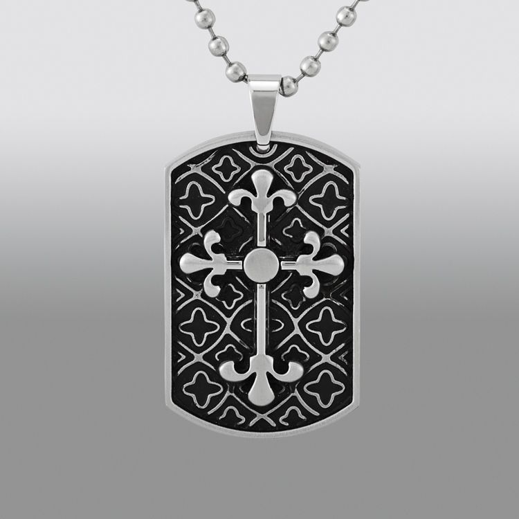 &nbsp; Stainless Steel Cross Dogtag Pendant