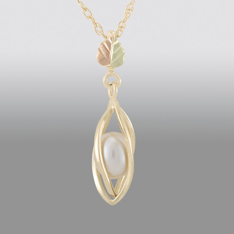 Black Hills Gold Tricolor 10K Caged Pearl Pendant at Sears.com