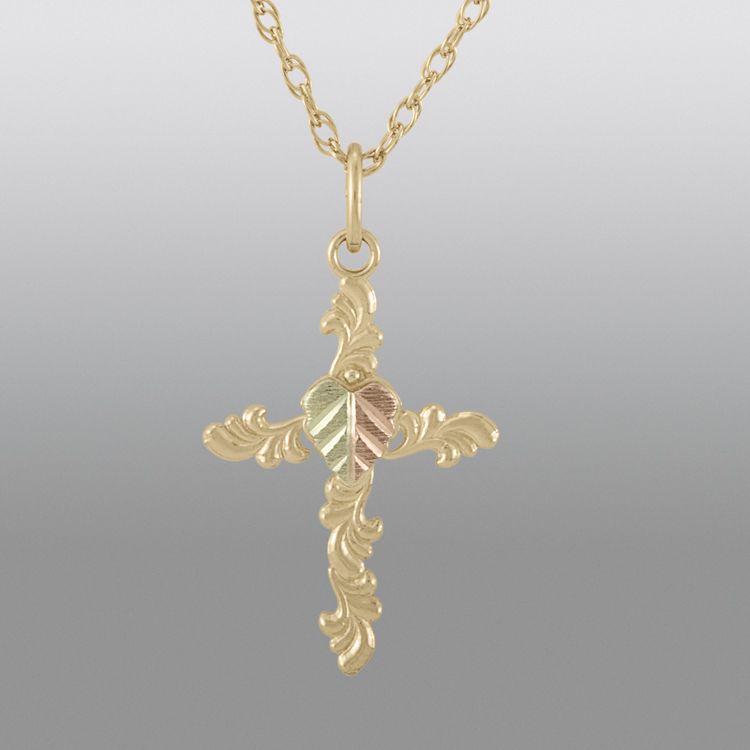 Tricolor 10K Cross Pendant