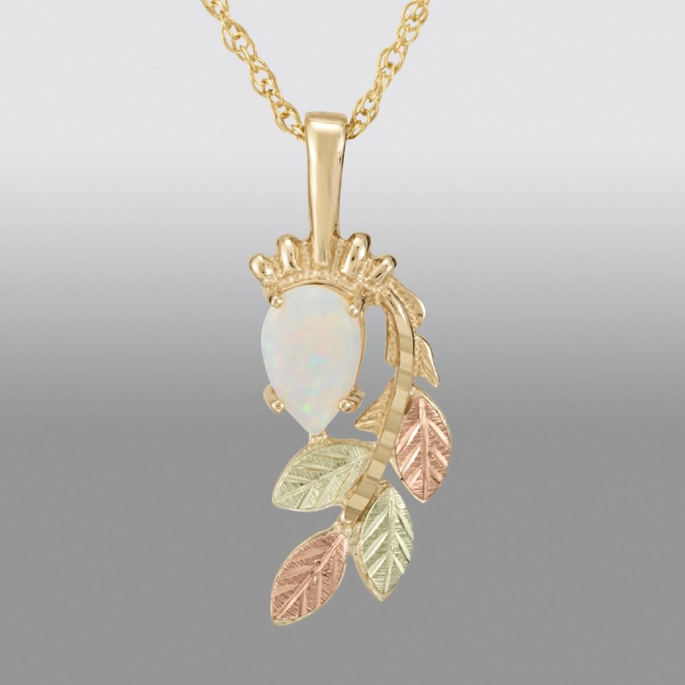 Black Hills Gold Tricolor 10K Gold Pear-Shaped Genuine Opal Pendant at Sears.com