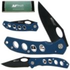 Blue Aluminum Aerated Tactical Knife w/ Belt Clip 7.75 inch