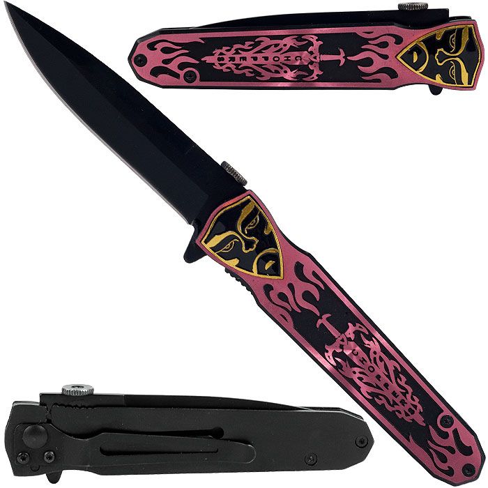 Trademark Chopper Handle Speed Safe Black Blade 8 Inch Folding Knife