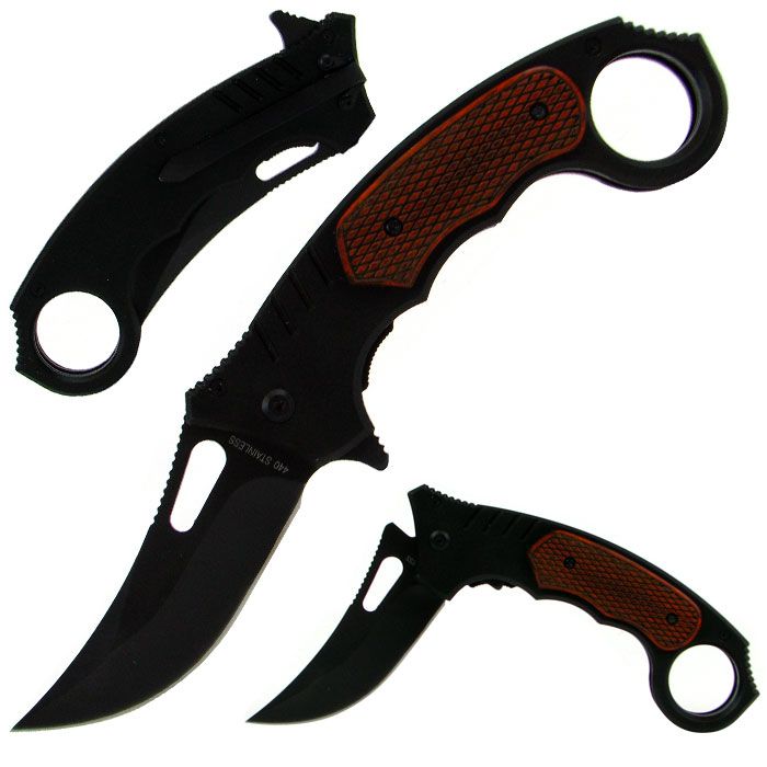 Whetstone Easy Open Knife w/ Black Handle and Wood Overlay 8.125 inch at Sears.com