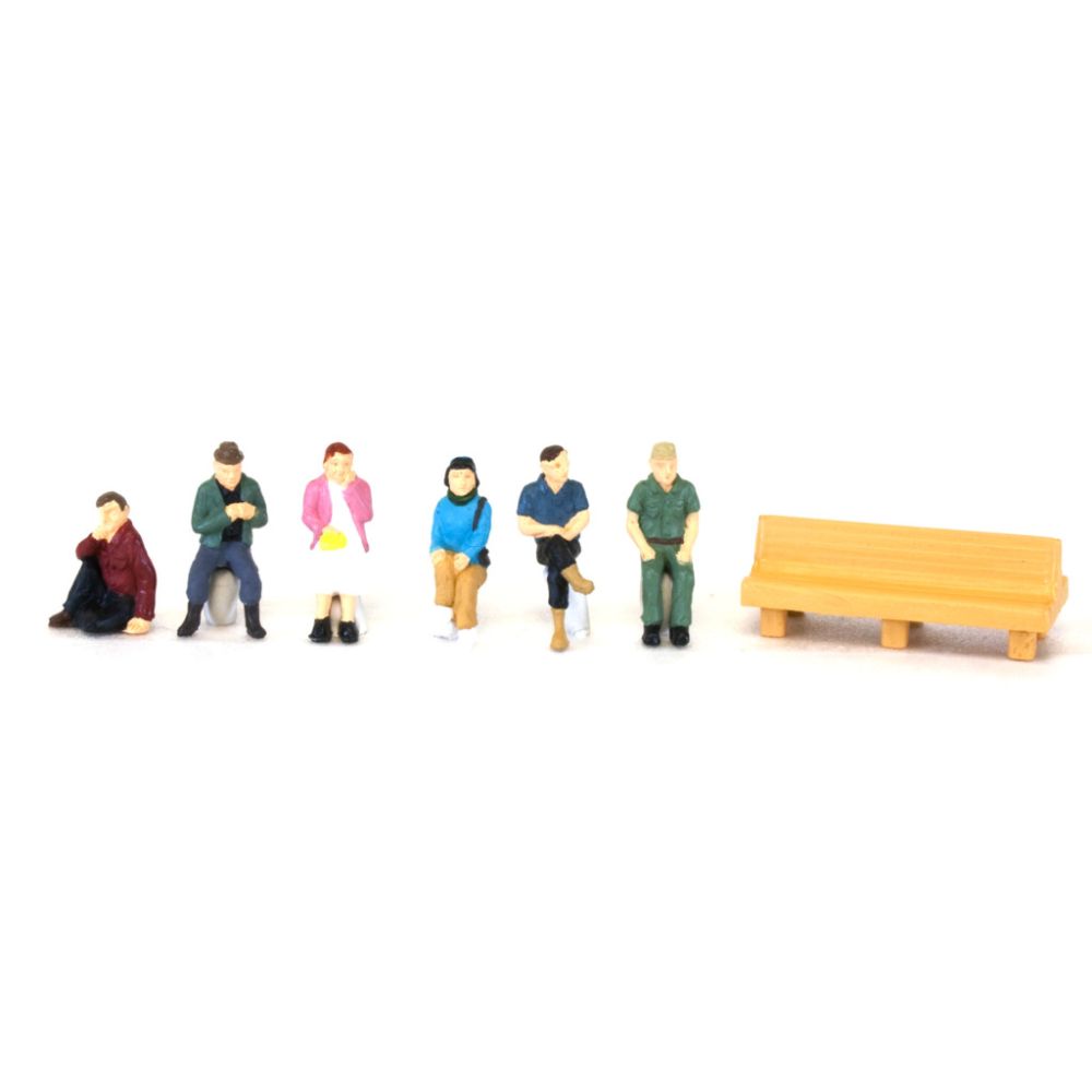 Lifelike Scenemaster People Sitting with Bench - Set of 6 at Kmart.com
