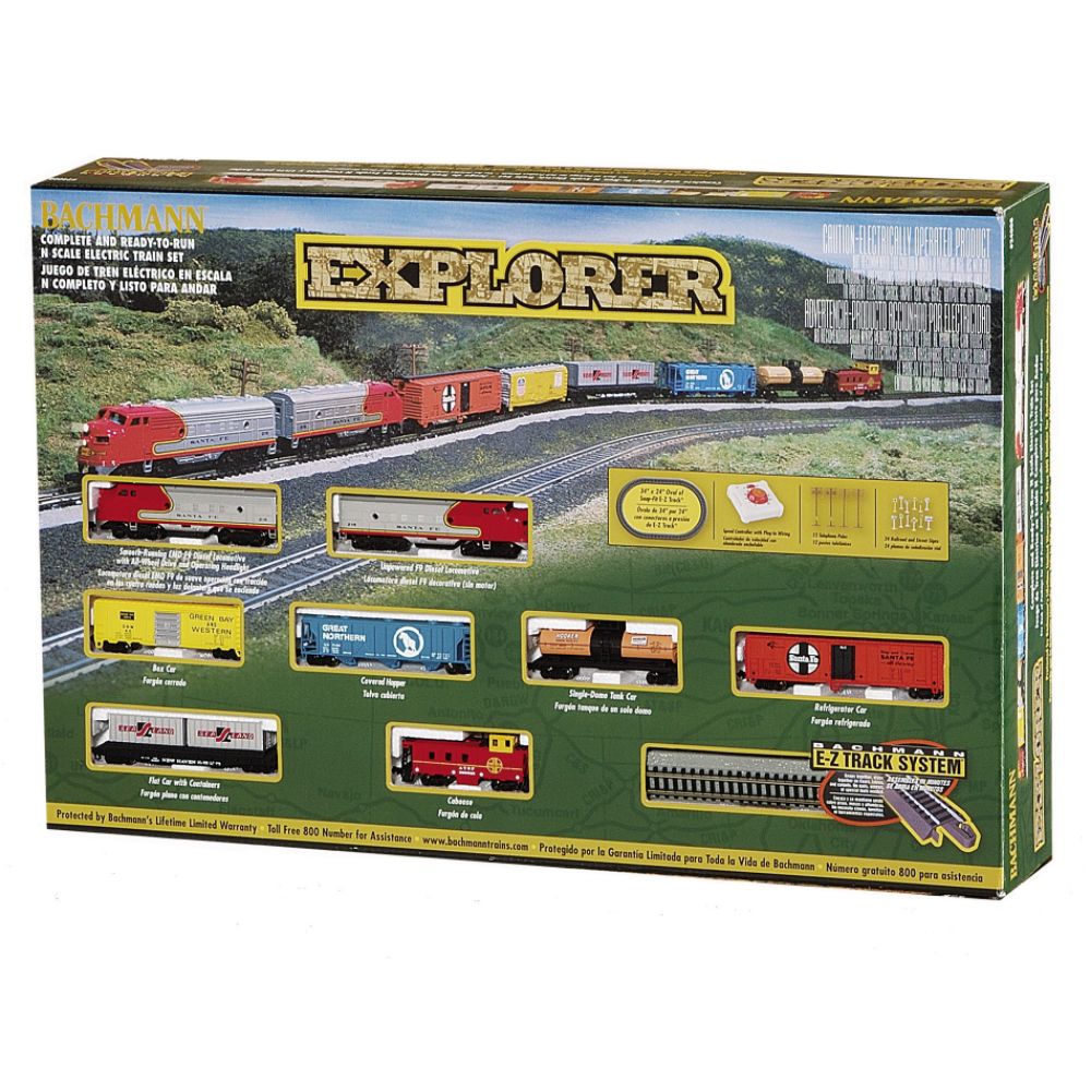 Bachmann Trains Ready to Run Explorer N Scale Electric Train Set Children's Toys