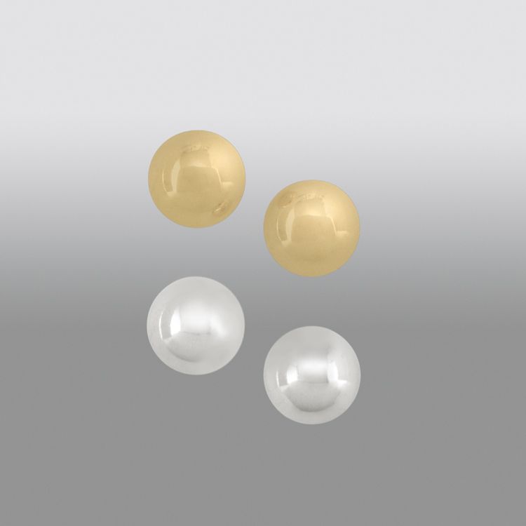 -Piece 7mmBall Stud Earring Set in Gold over Sterling Silver & SS N/A