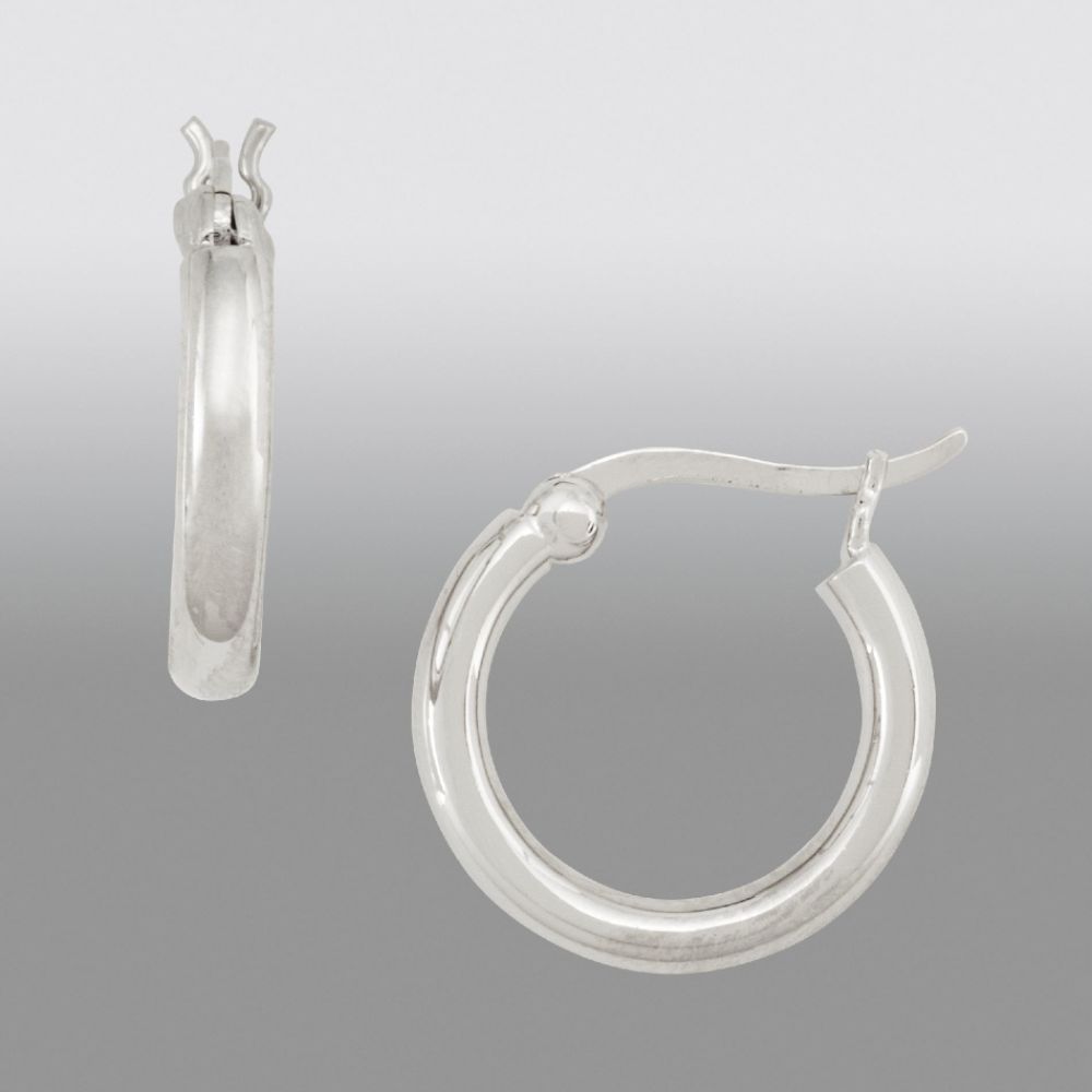 Sterling Silver Polished 3x15mm Round Hoop Earrings at Sears.com