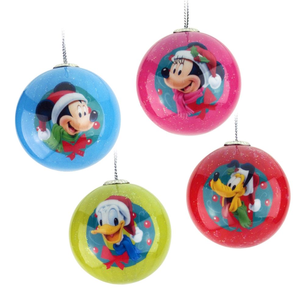 Disney 4ct 40mm Decoupage Ball Ornaments Pack - Mickey at Kmart.com
