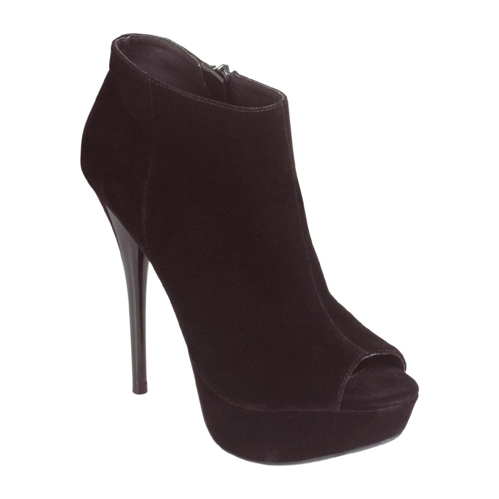 Qupid Women's Cherise Peep Toe Bootie - Black at Kmart.com