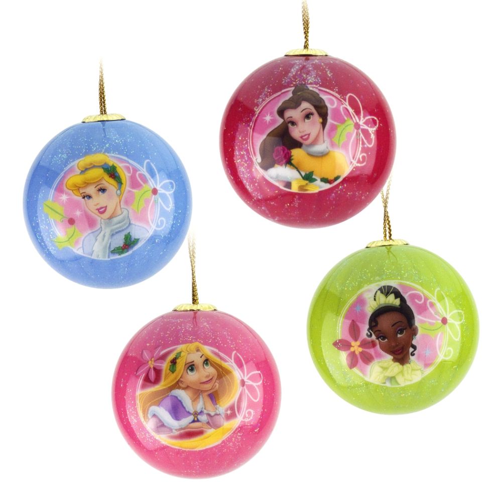 Disney 4ct 40mm Decoupage Ball Ornaments Pack - Princess at Kmart.com