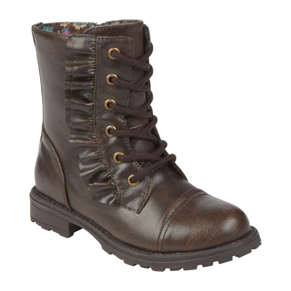 Girl's Camilla Combat Boot - Brown