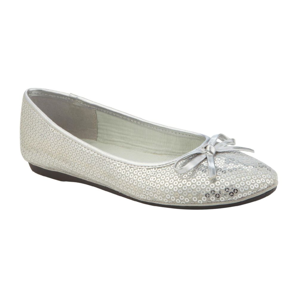 Expressions Girl's Roxana 2 Sequin Ballet - Silver