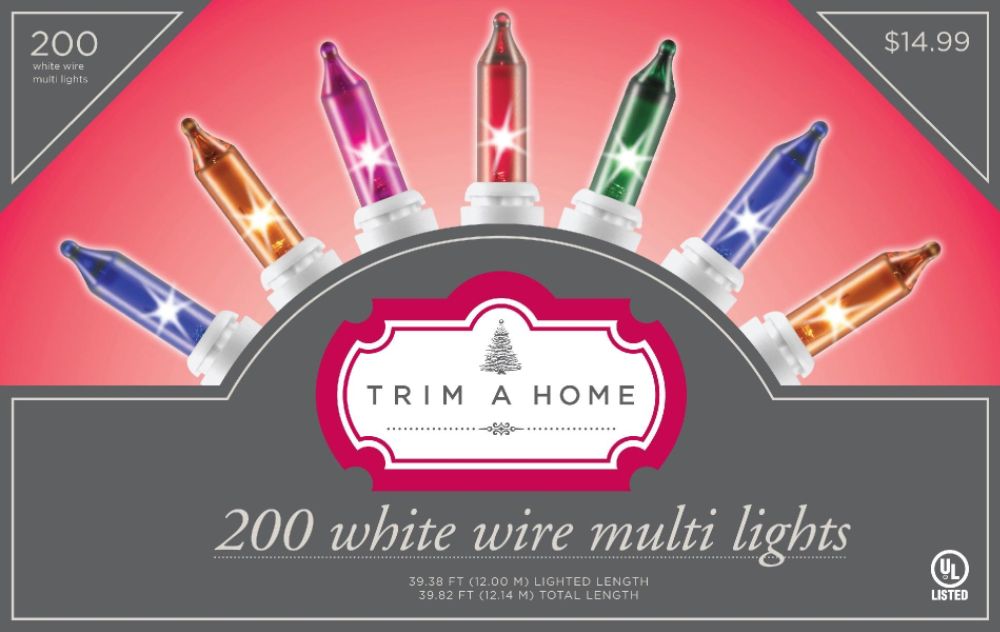 Trim A Home 200 White Wire Light Set - Multicolor